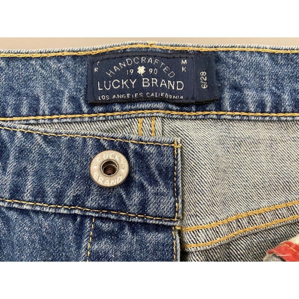 Lucky Brand Medium Denim Button Front Pencil Skirt Size 6/28 Womens Pockets - Picture 3 of 8